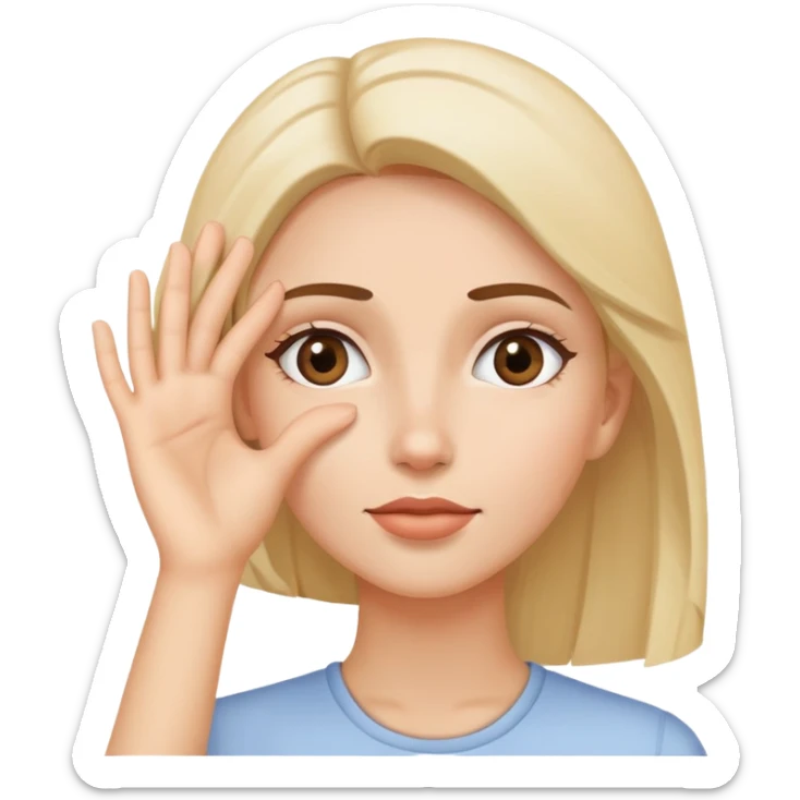 woman with hand above eyes looking for something in the distance sticker