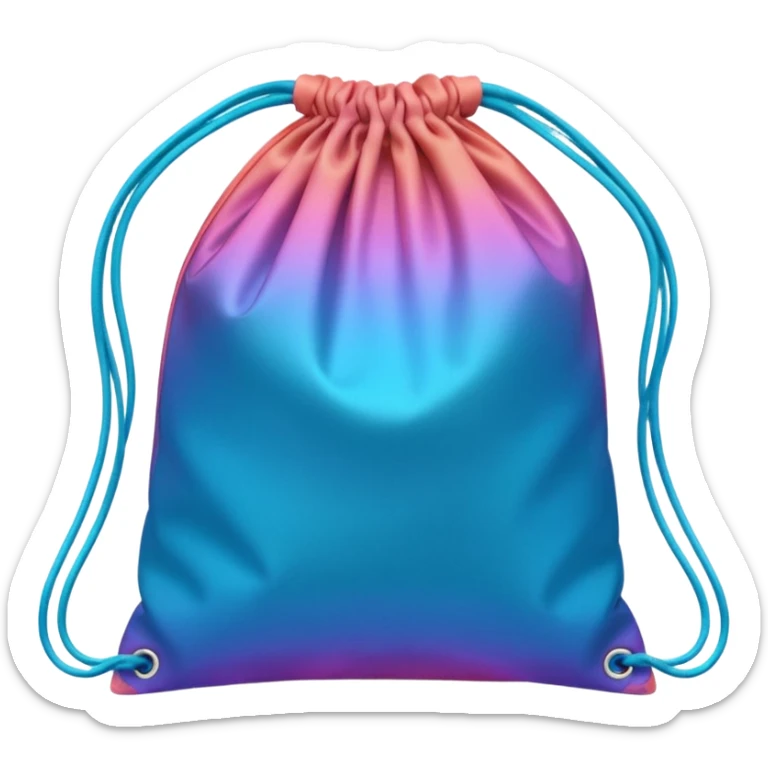 coins  pack in gradient of turquoise, blue, pink, purple, and coral color in bag sticker
