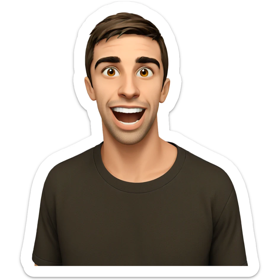 smiling boy on white background sticker