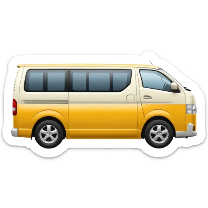 3D emoji of a Peruvian urban toyota hiace sticker