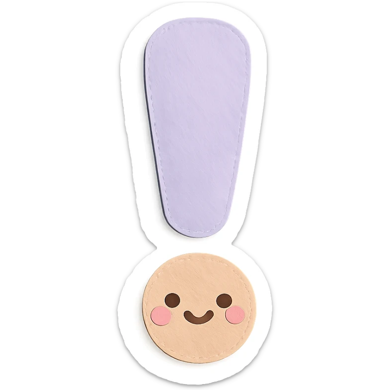 soft pastel kawaii exclamation mark icon sticker
