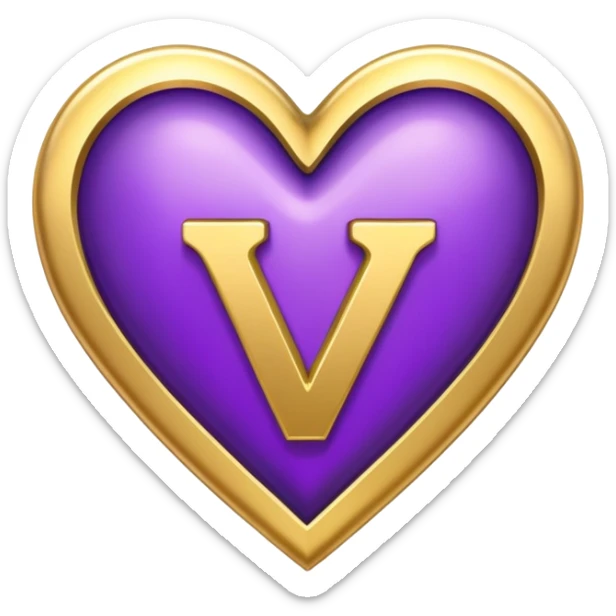 The gold Letter “y” inside a Purple Heart sticker