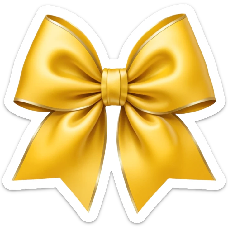 Yellow and white giant bow Christmas  sticker