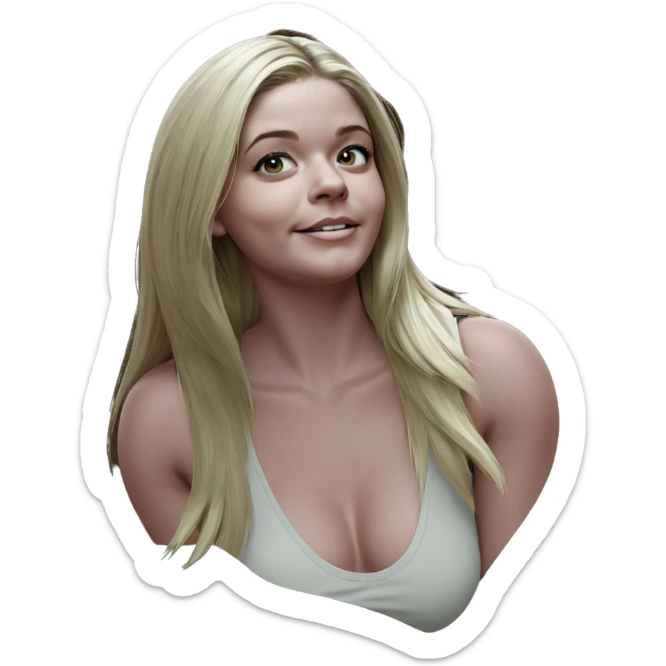 blonde girl looking at viewer sticker