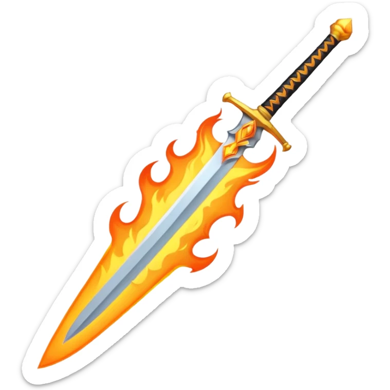 sword on fire emoji style
- Designs that remind you of the blade of Japanese animation extinction sticker