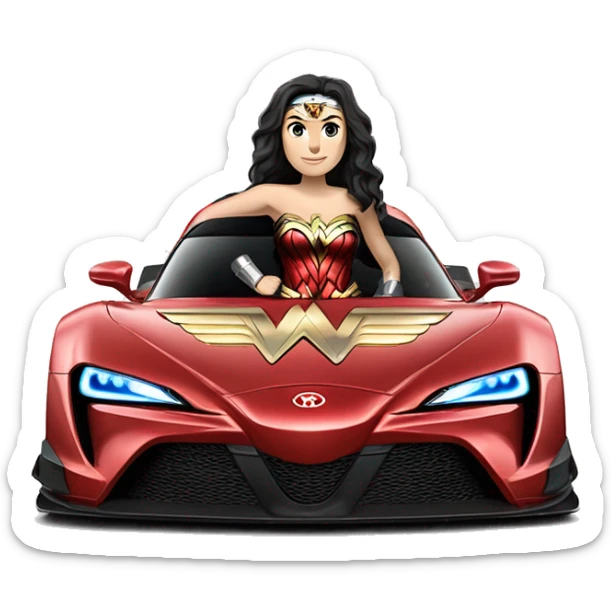 Linsey Wagner as Wonder Woman Long wheelbase widened Toyota 86 hypercar racer sticker