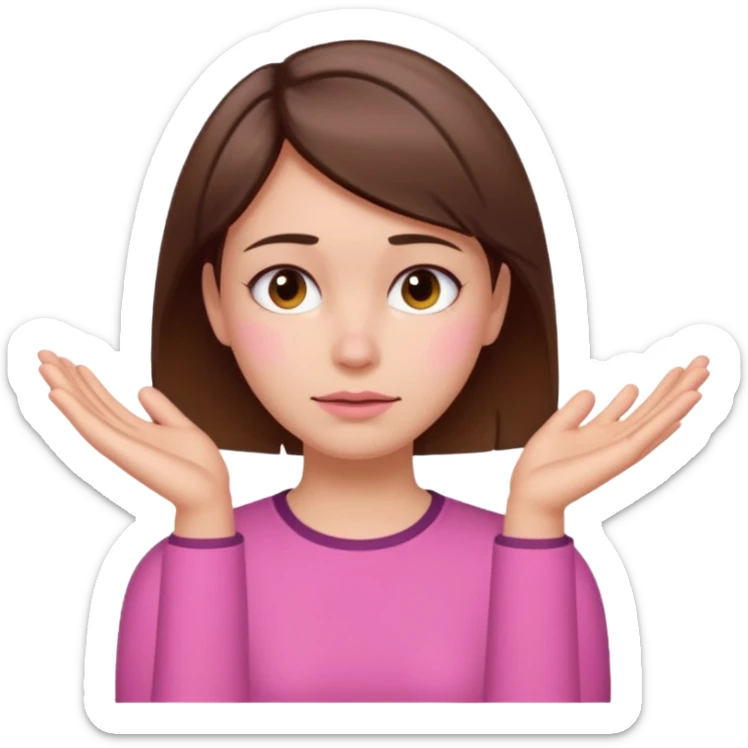 Woman with short brown hair and a pink shirt face palming  sticker