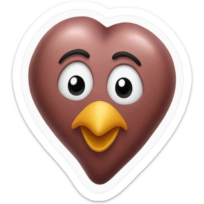 turkey heart sticker