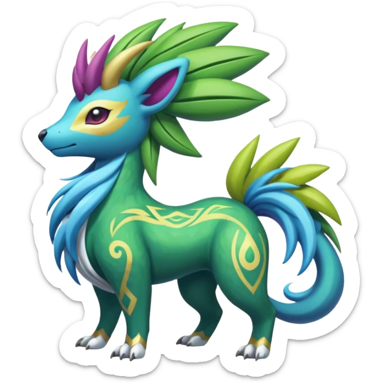 Tribal Colorful Fruity Gay Manectric-Electrike-Skiddo-Suicune-Virizion-Zygarde-fusion-hybrid-creature  sticker