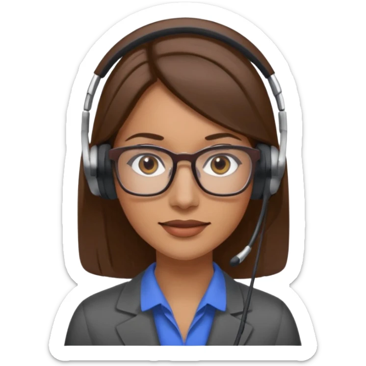 a woman in her 30´s, with medium brown straight hair, long. Grey eyes, working as an educator sticker