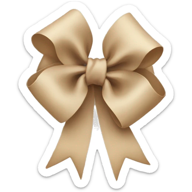 beige bow sticker