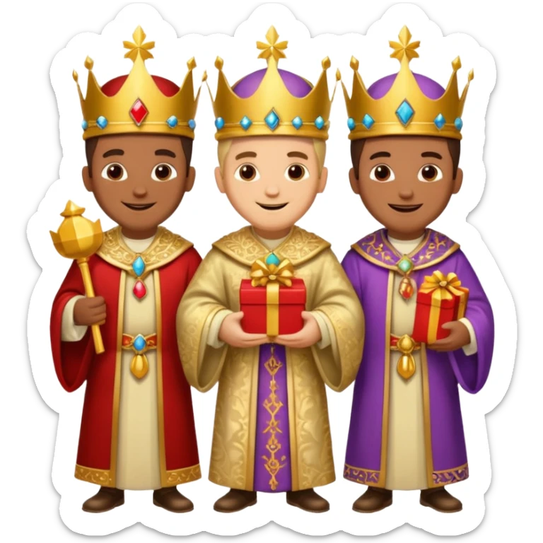 Hola quiero que me hagas un emoji de los tres Reyes Magos juntos Baltasar Gaspar y Melchor sticker