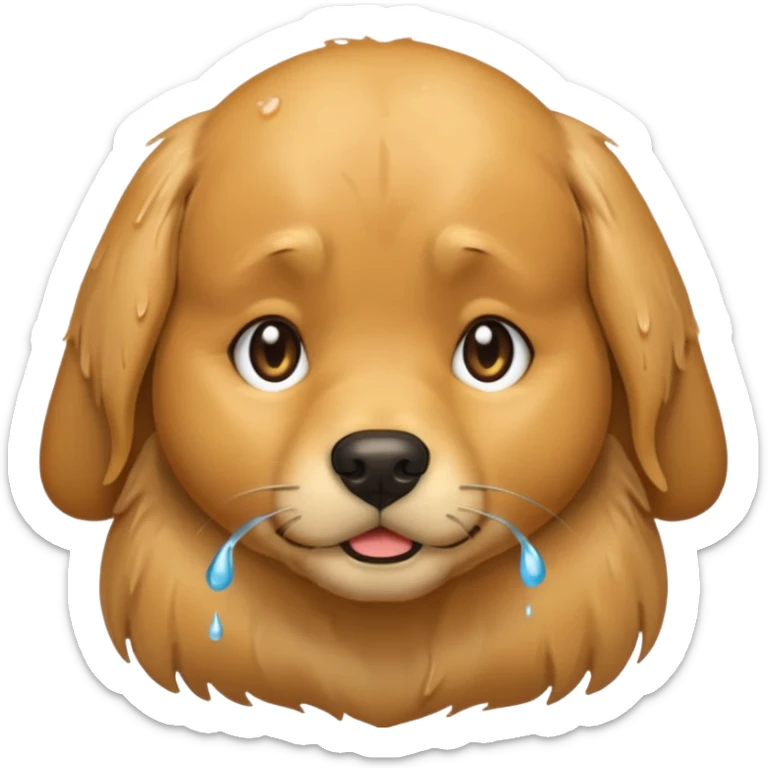 I want an emoji of a goldenretriever who is crying sticker