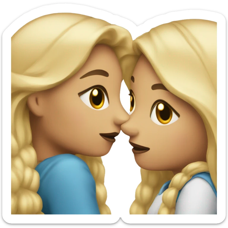 2 girls which gossiping together (one with dark hair second with blonde hair) sticker