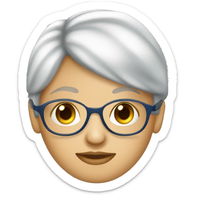 mujer rubia, pelo tomado , lentes aviador y polleros azul, joven   sticker