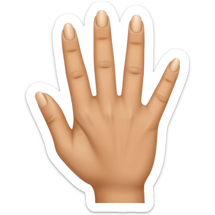 Emoji of ring finger bent forward and all other fingers standing straight from the wrist sticker