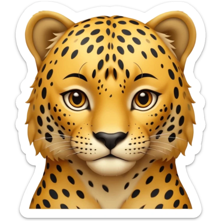 A high-resolution photo-realistic digital illustration of a young jaguar, chest upward A high-resolution, photo-realistic digital illustration of a majestic young jaguar sticker