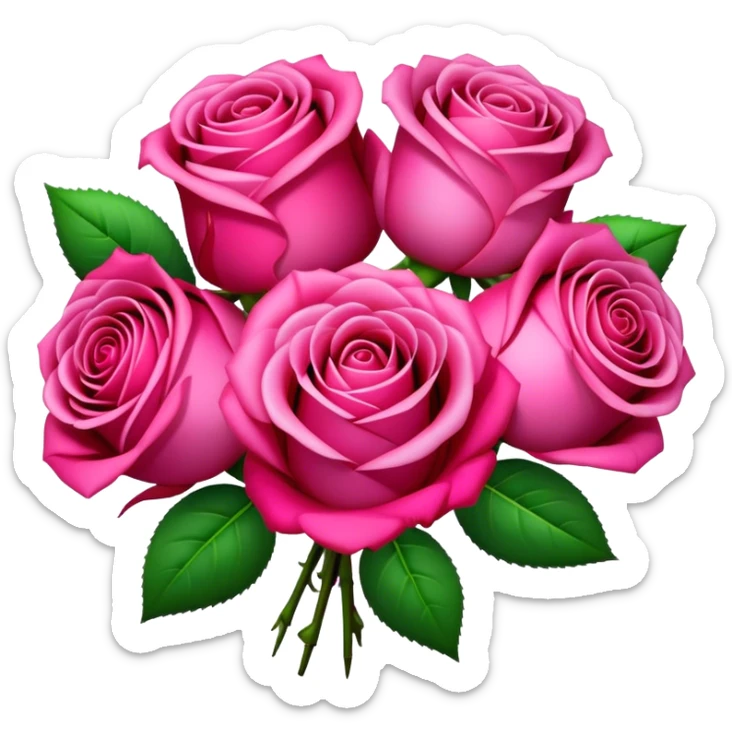 Pink red fushia bouquet of roses sticker