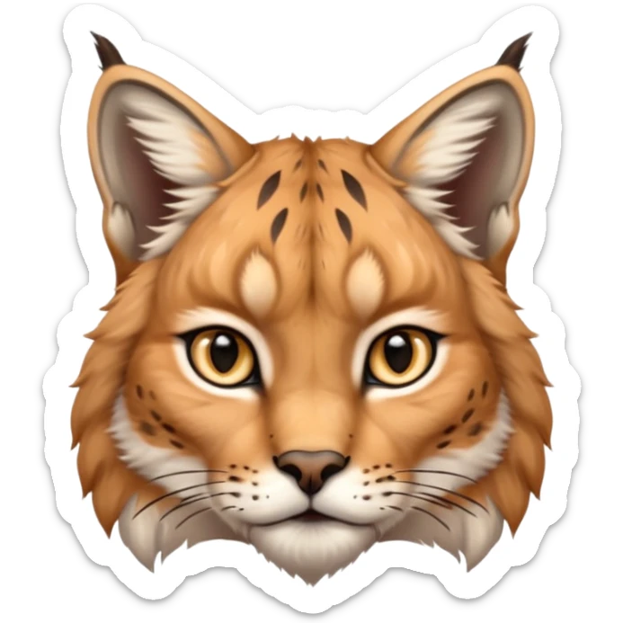 A high-resolution photo-realistic digital illustration of a majestic lynx, chest upward A high-resolution, photo-realistic digital illustration of a majestic young Eurasian lynx, shown from the shoulder upwards with markings sticker