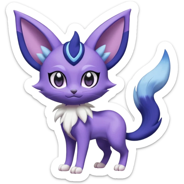 Espeon-Purrloin-Meowstic-Fakémon-hybrid-creature (full body)  sticker