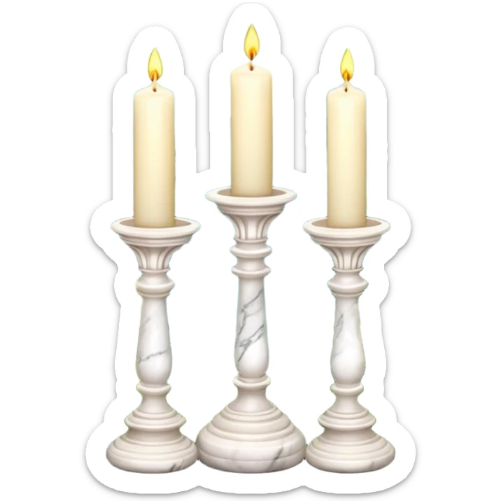 Aesthetic scenic beautiful gorgeous pretty elegant sparkly shiny scene of Candles, flowers, marble pedestals, lush vines, ferns, scenic aesthetic scenery sticker