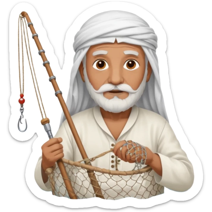 old emirates guys wearin gUAE cloths with white beared .. he works in the sea sticker