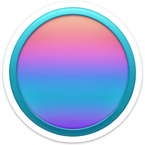 
One coin color in in gradient of turquoise, blue, pink, purple, and coral sticker