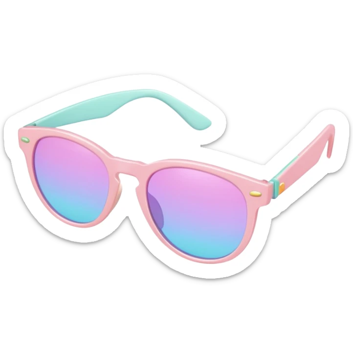 A colorful pair of Pastel sunglasses (aesthetic, loose object, apparel), 3/4 angle sticker