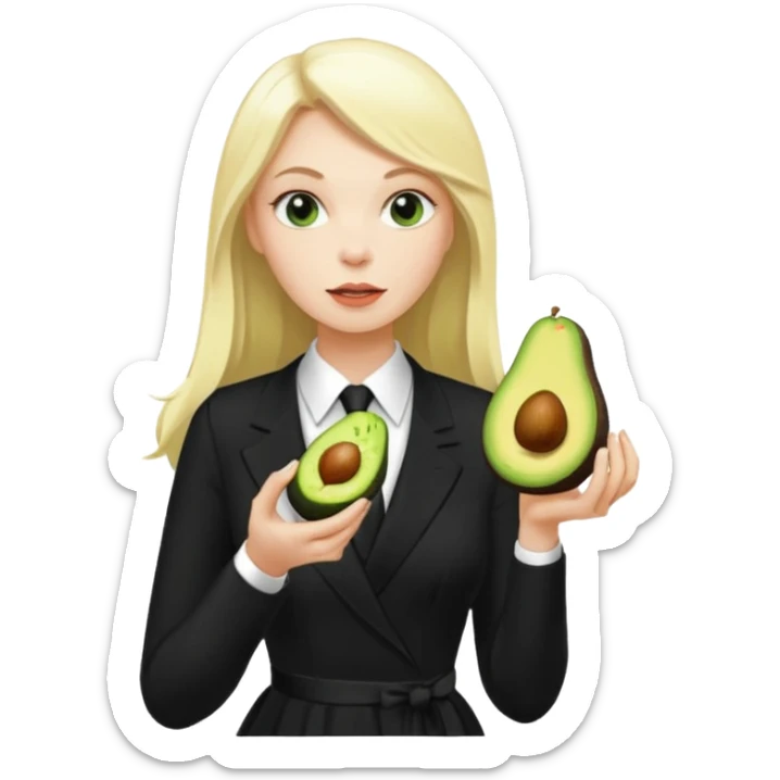 femme blanche et blonde habillée avec une robe noire longue et une cravate blanche des avocats en France sticker