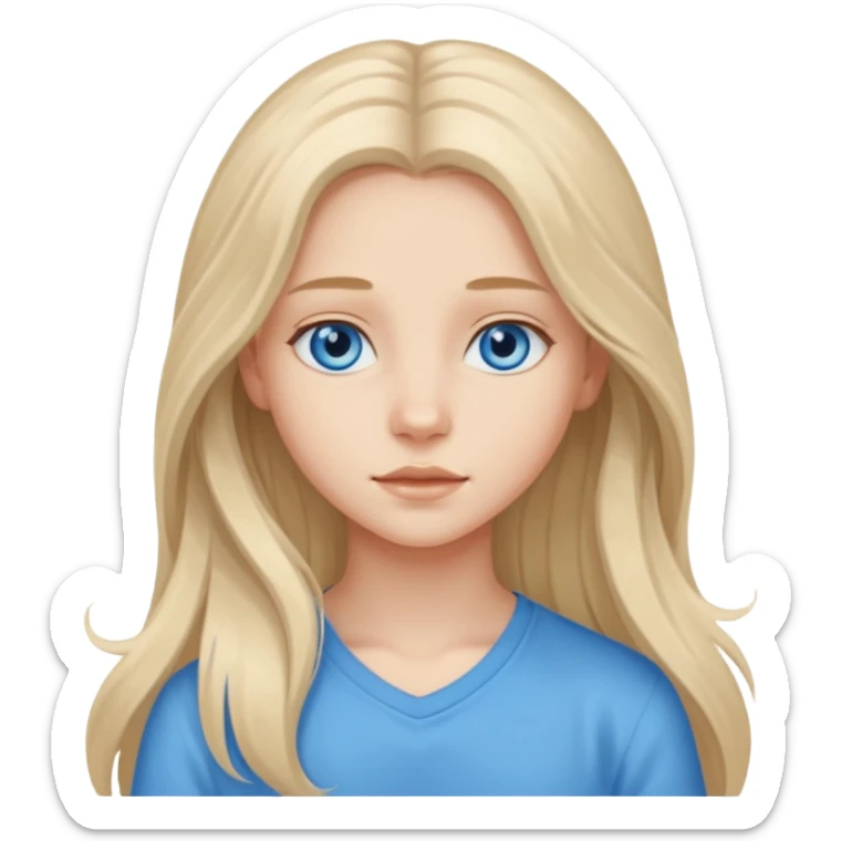 An bloude girl teen-adoult very  long hair sticker