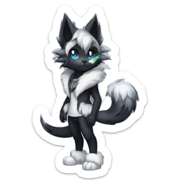 Anthro-Edgy-Cool-Dark-Contrast-Colors-Fantasy-Fur-Sona-Chibi-Shiny-Fakémon-Hybrid full body sticker
