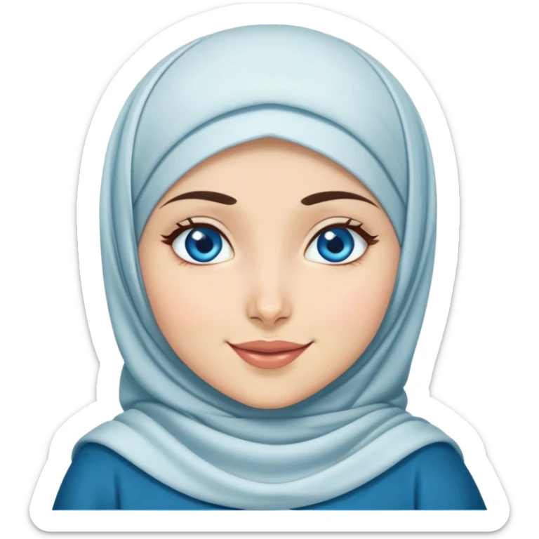 Turkish beautiful finish Konya girl blue eyes with hijab and islamic dress she’s Winking  sticker