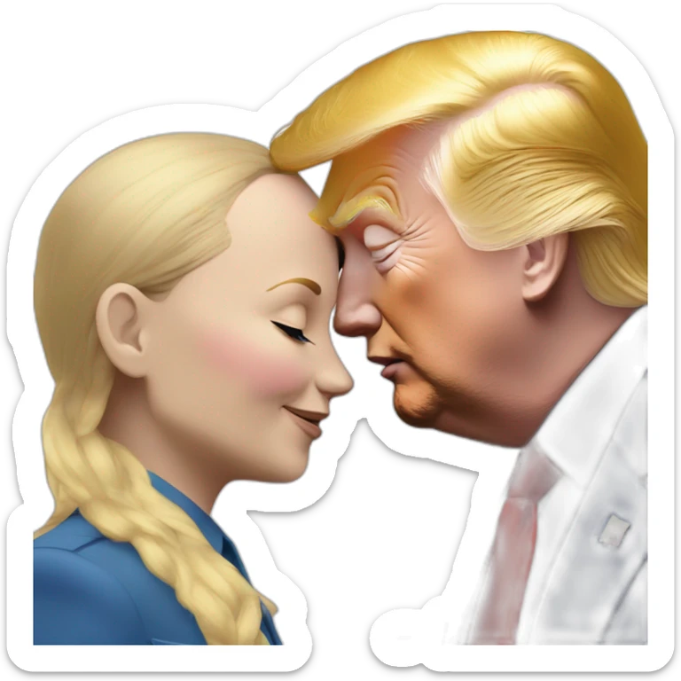 trump-and-putin-kissing,-lgbtq+ friendly, positivity, inclusiveness sticker