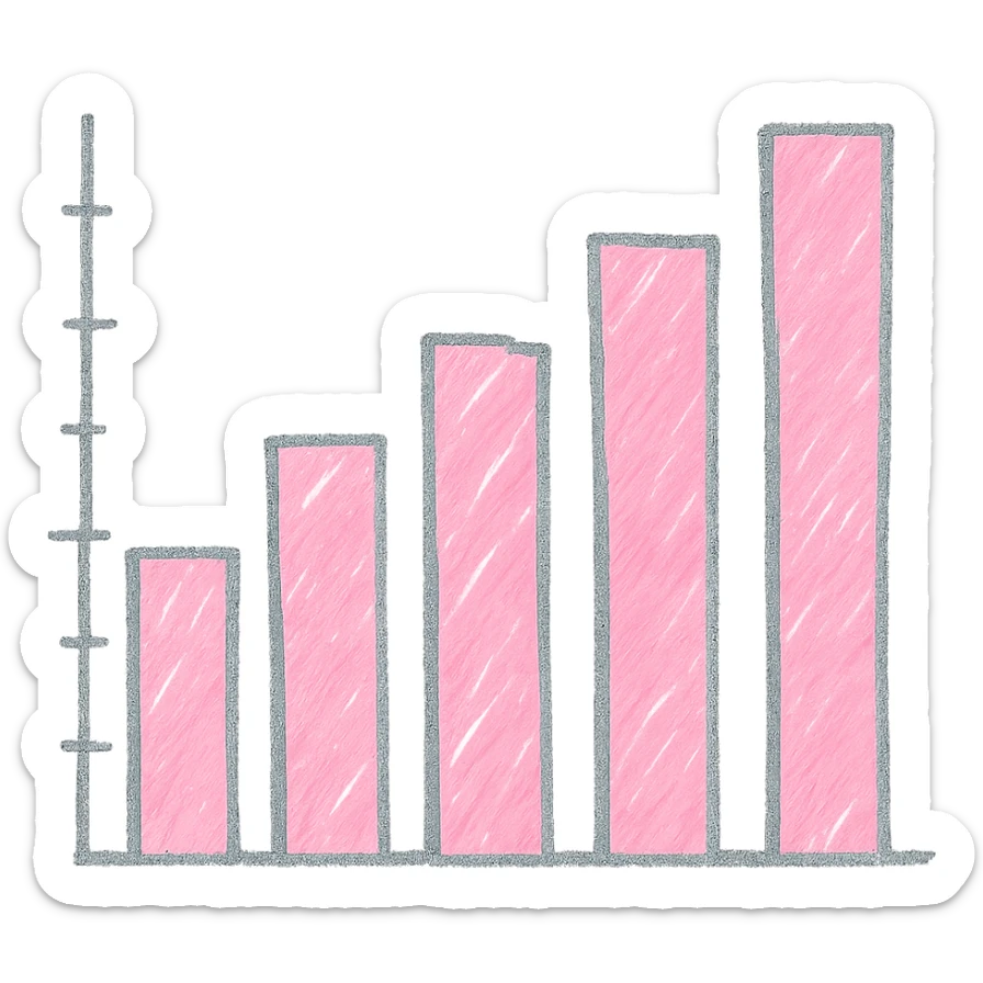 playful pink bar diagram sticker