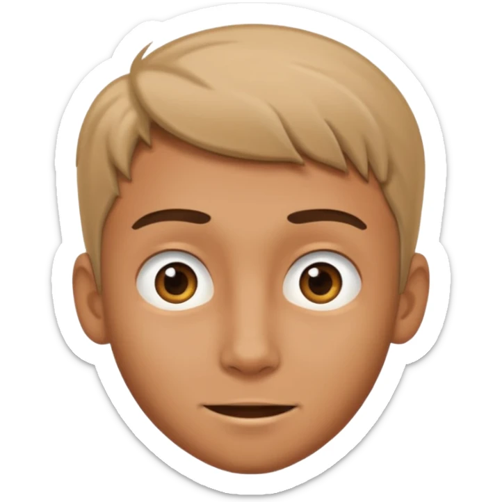 Young man showing possibly sticker