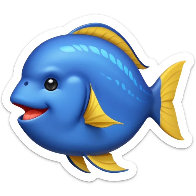 buatkan emoji namun berbentuk ikan 🐟 yang chubby untuk discord emoji tentang mancing untuk announcement  sticker