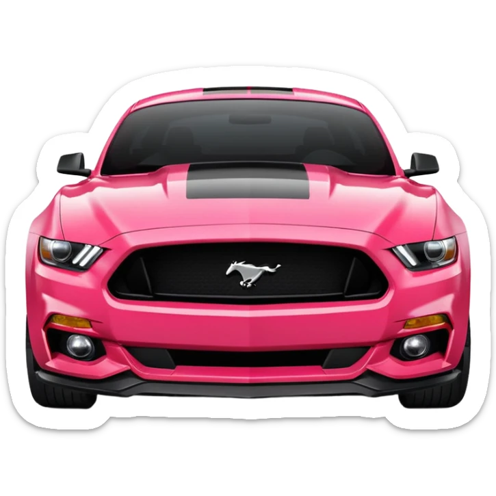 Ford Mustang with center black strip design and in written 309 and in front real pnky sticker