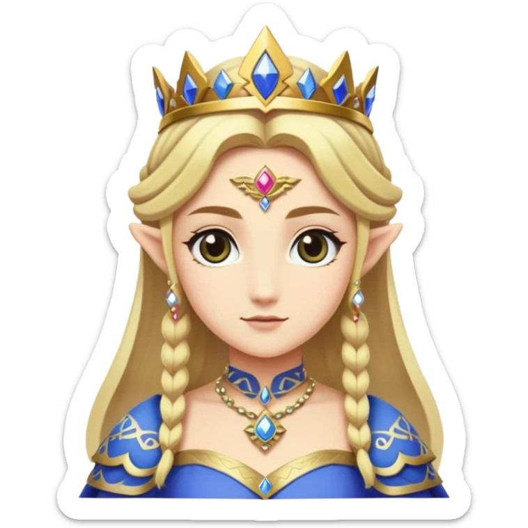 Princess Zelda with blonde hair and royal dress sticker