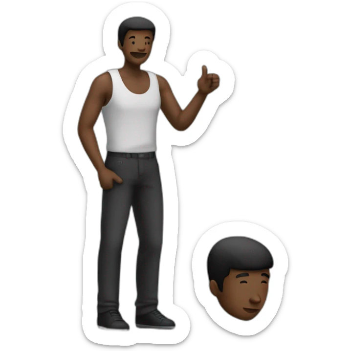 homme noir qui fait le signe de 4 doigt sticker