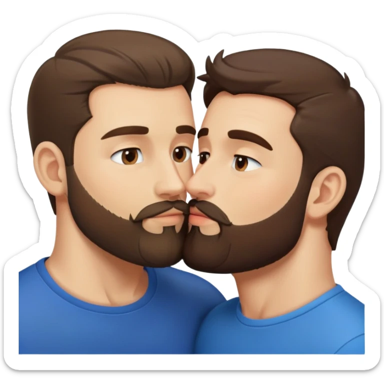 sexy-pose-fit-beard-brunette-caucasian-bear-twink-gay-men-kissing sticker