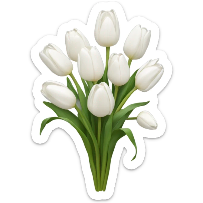 white tulip bouquet  sticker