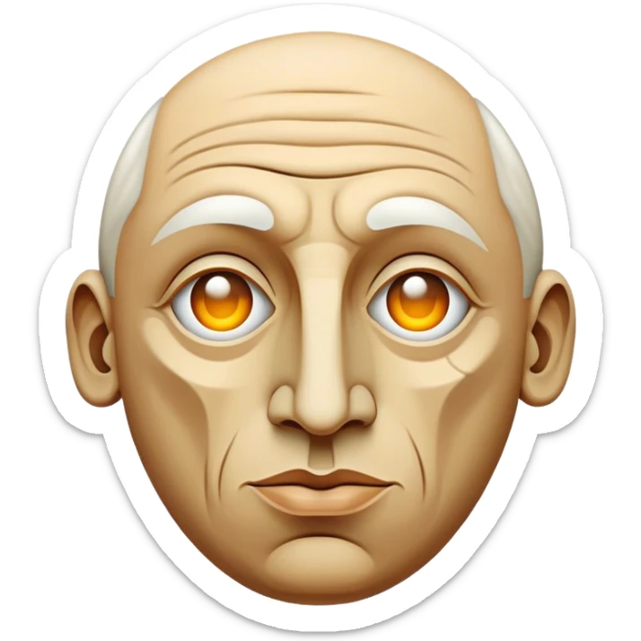 Cinematic Realistic Pablo Picasso Portrait Emoji, depicted as a visionary artist with abstract expressive features and a creative aura, rendered with rich textures and dynamic artistic lighting that captures his revolutionary spirit. sticker