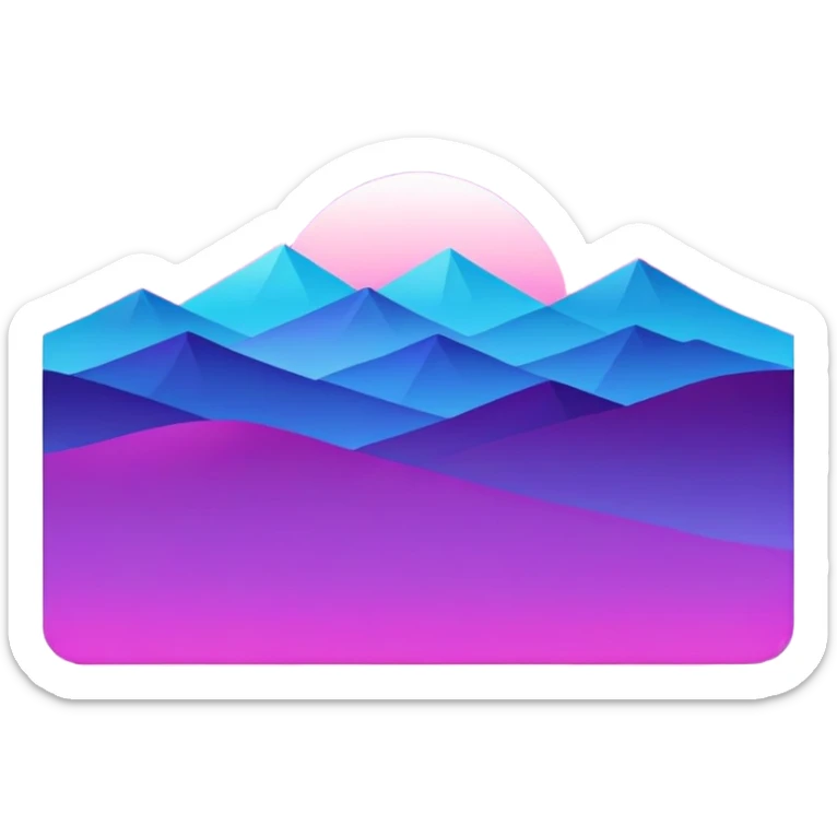 Royal Purple-Magenta-Violet-Indigo-Pink-Blue-Cyan-gradient Aesthetic Scenery Deco sticker