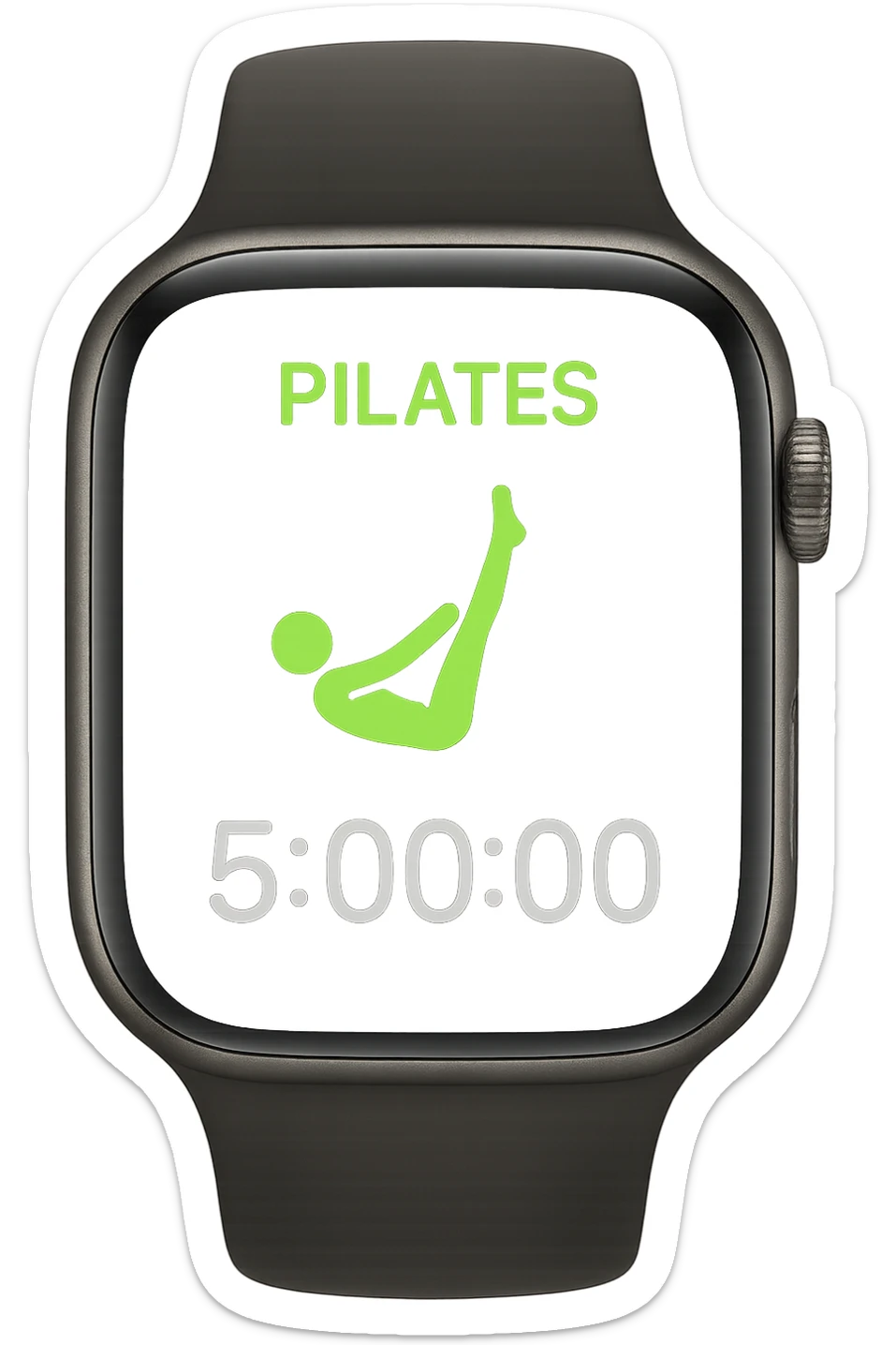 smartwatch con modalità attiva di pilates che segna 5 ore di pilates, REALISTICA 4K sticker