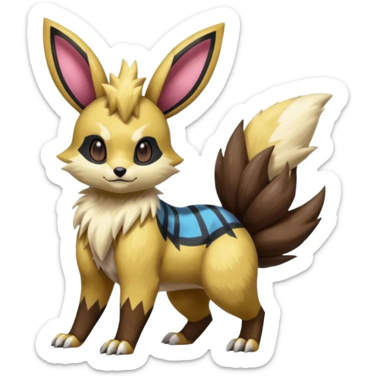 Zeraora-Obstagoon-Furret-Buneart-Lopunny-Eevee-fusion sticker