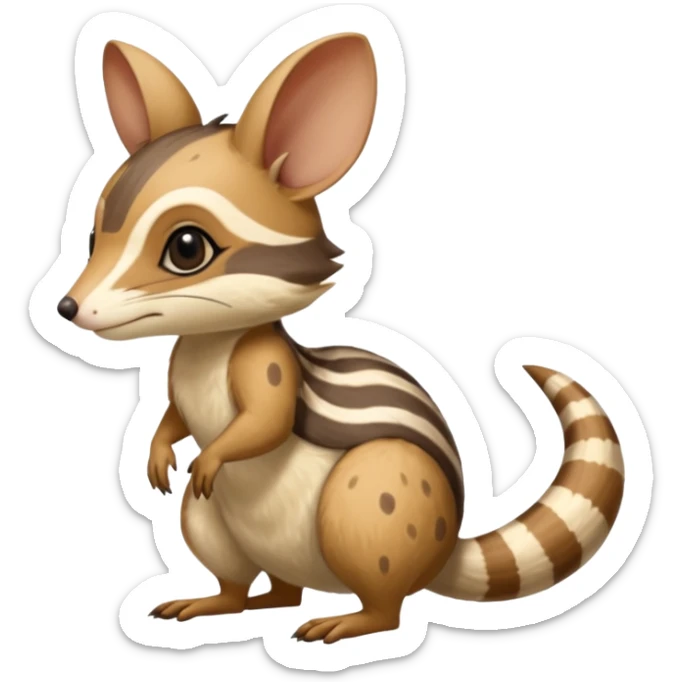Numbat-Bilby-Quoll-Furret-Fakémon-furry-fursona-creature (full body) sticker