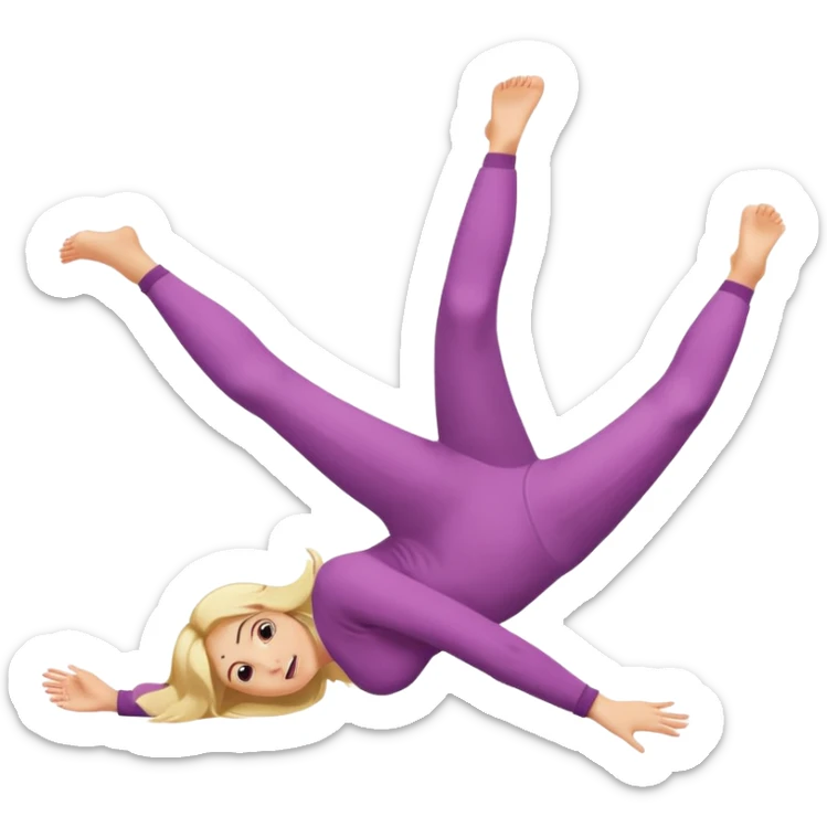 Blonde girl laying on stomach kicking her feet in the air and blushing sticker