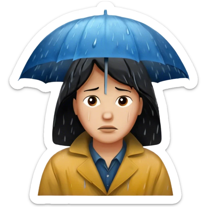 Icon for Drama Movies: A vintage movie poster-style design with intense emotional elements, like a lone figure in a rainstorm, a tear-streaked face, or dramatic lighting. Include subtle symbols of heartache and struggle. Bold typography, cinematic feel. Transparent background. sticker
