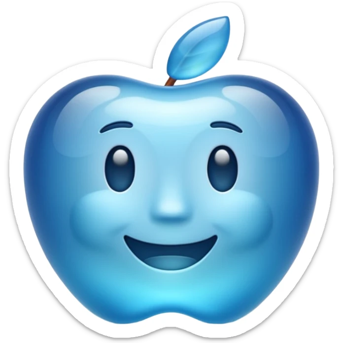 Make a standard set of emoji (all) in the style of glass from Apple, volumetric with a 3D effect and a transparency effect, and a small one with a blue gradient or light blue sticker