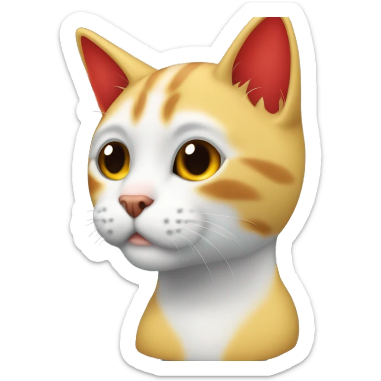 Gato color amarillo azul y rojo gato sentado, mascota gato, banera de colombia  sticker